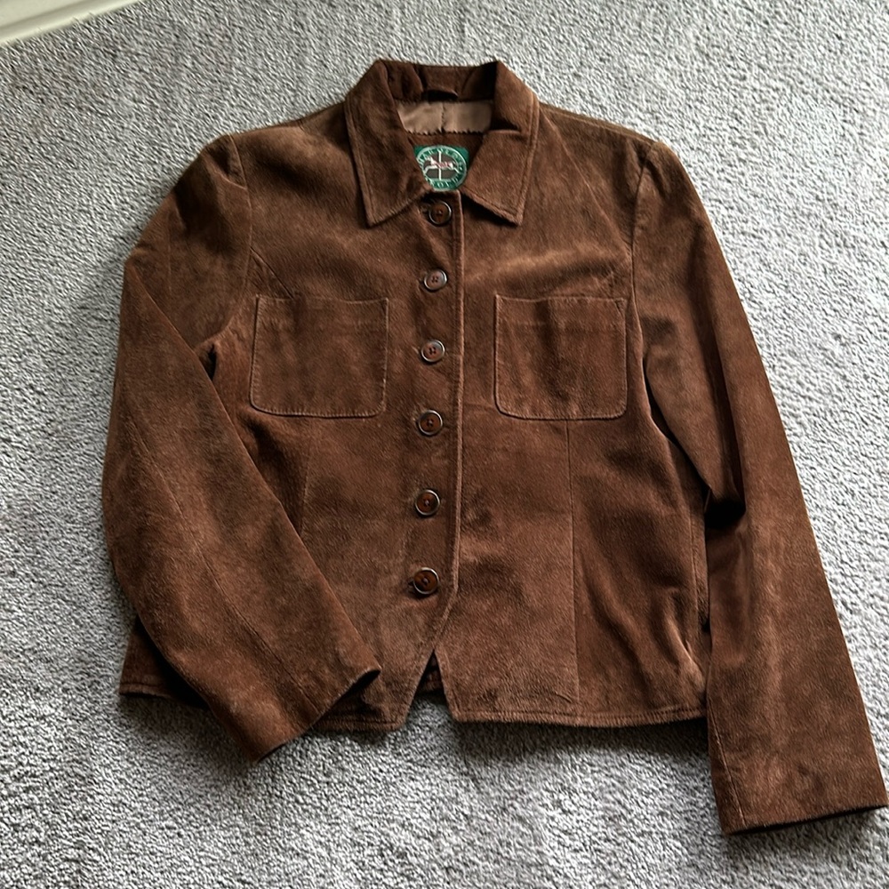 Vintage brown suede jacket from Harold’s.